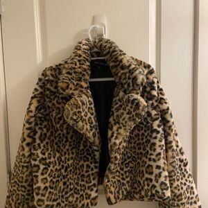 New Look Leopard Print Teddy Jacket